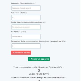 Calculatrice d’énergie : estimez votre consommation en kWh
