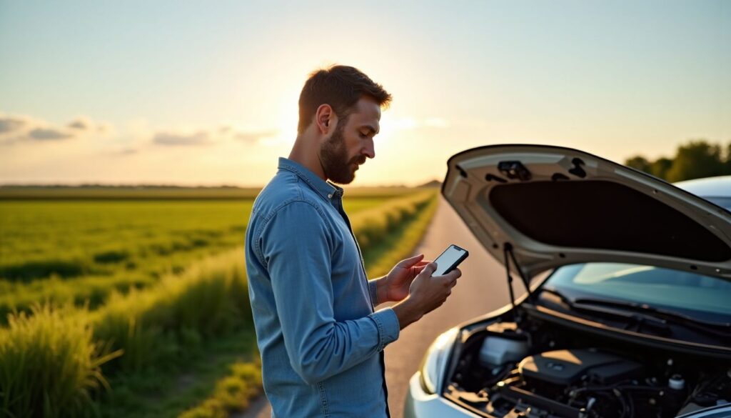 homme-en-panne-voiture-avec-telephone